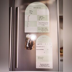 2 dry erase magnetic planners w/pen for refrigerator 1 weekly and 1 list, NEW